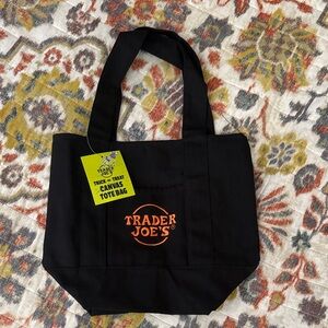 NWT Halloween viral Trader Joe's Black Canvas Tote Bag